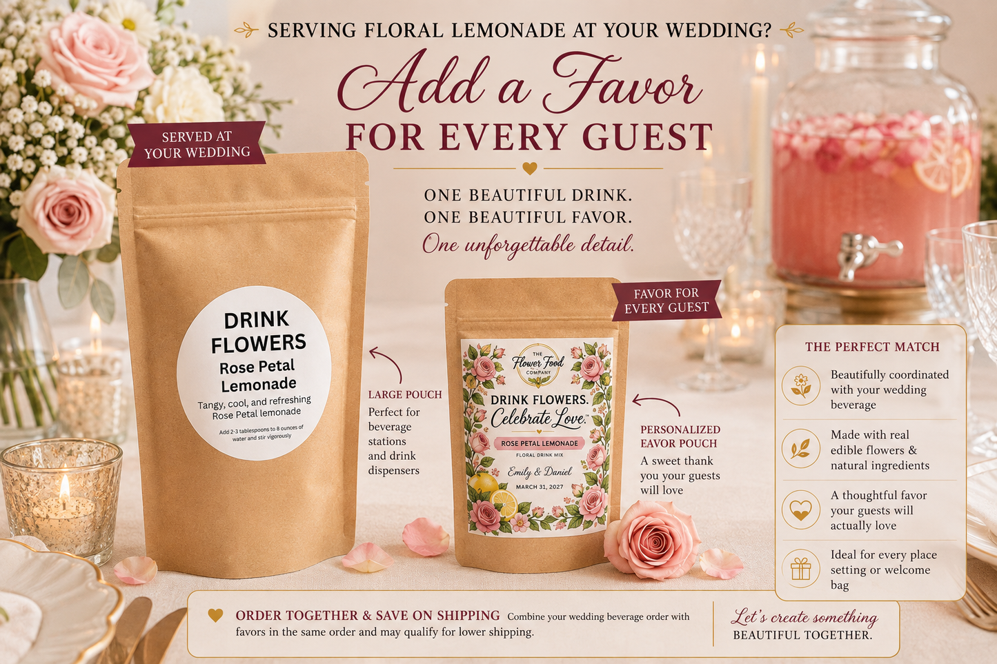 Personalized Floral Lemonade Wedding Favors