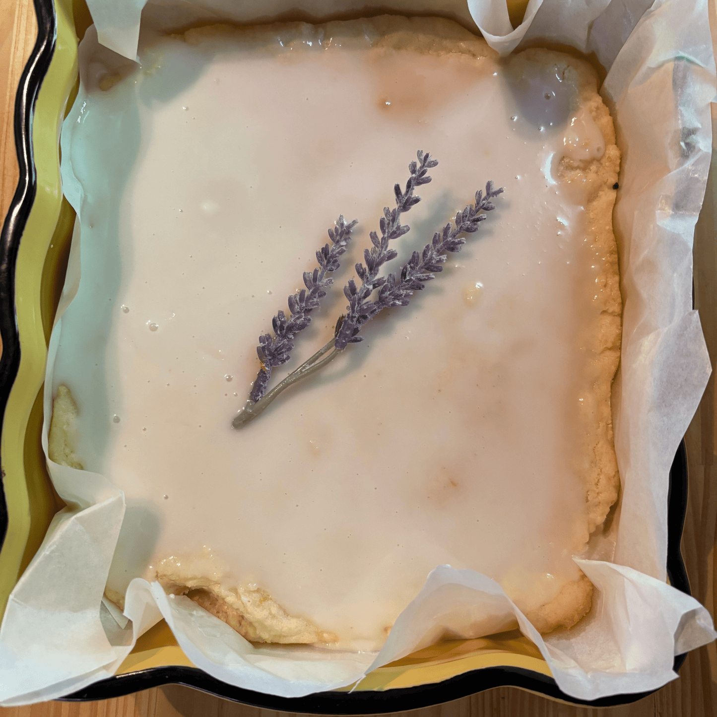Lemon Brownies With Laavender Glaze Lemon Brownies With Lavender Glaze
