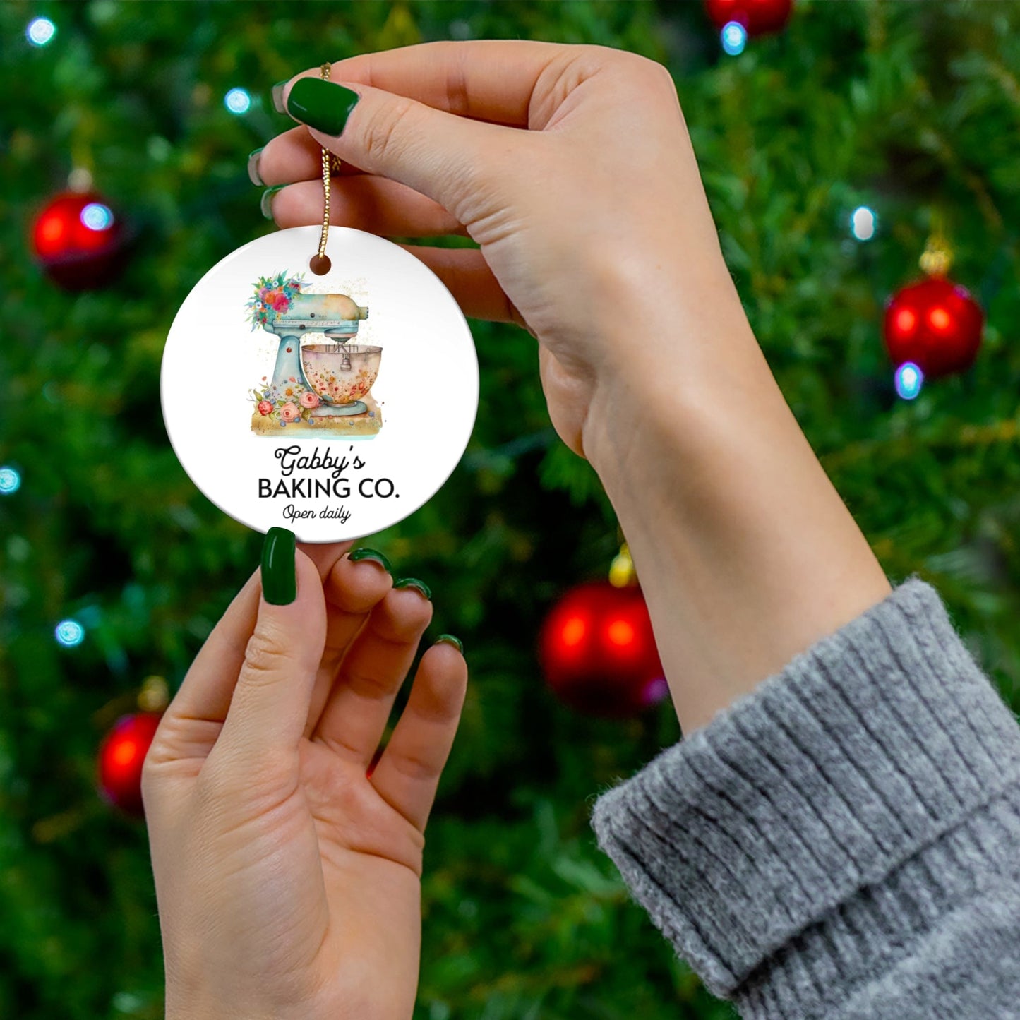 ornament Circle / One Size Custom Bakers Ornament, Personalized Christmas Ornament, Gift for Baker, Gift for Foodie, Tree Ornament for Baker, Mom Gift, Grandma Gift