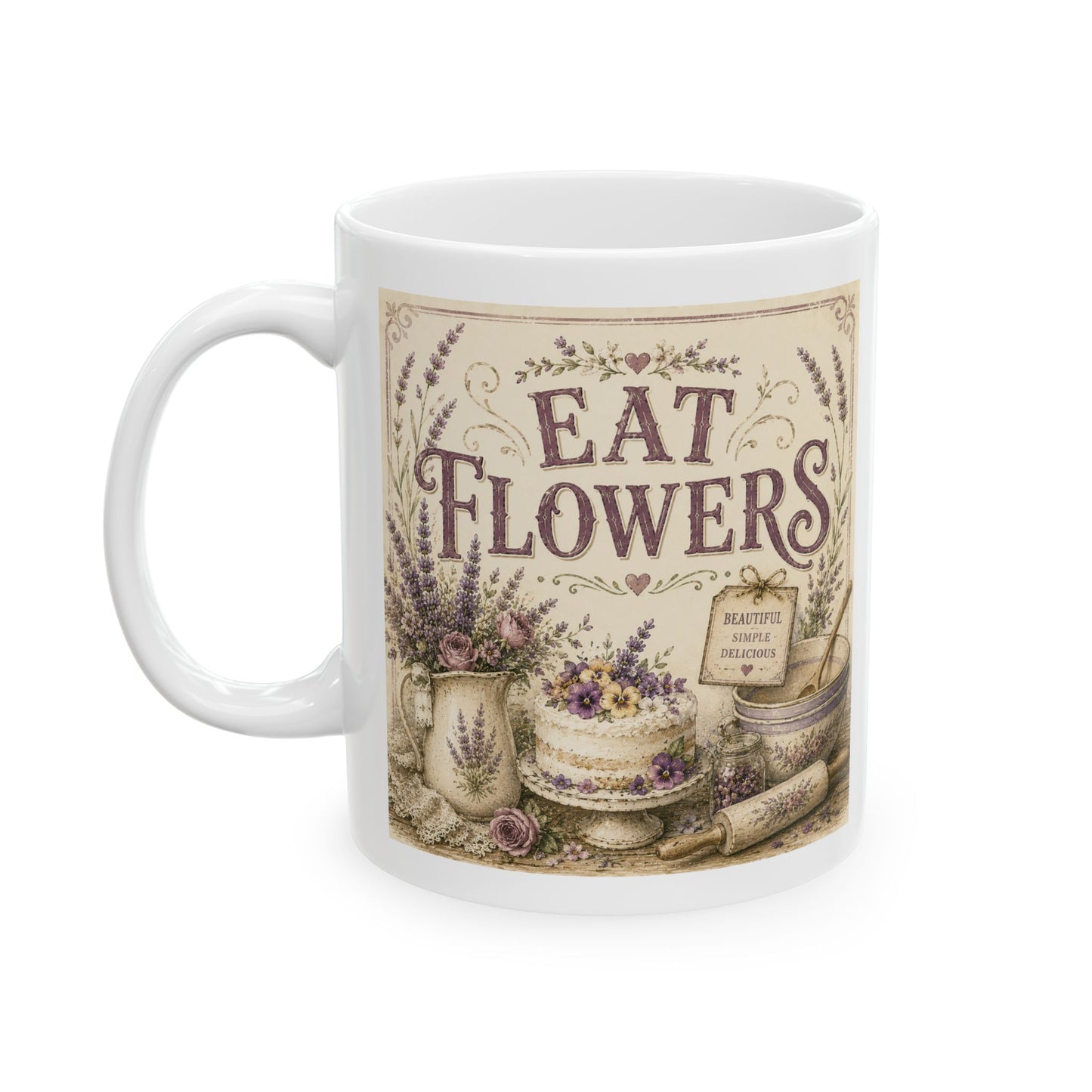 The Cottage Kitchen Collection: Eat Flowers Coffee Cup (11oz, 15oz)