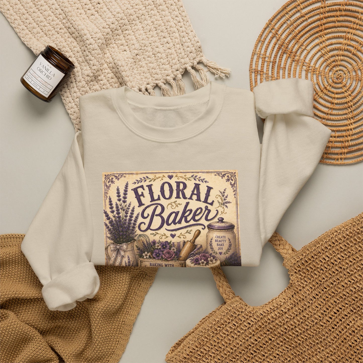 The Cottage Kitchen Collection: Floral Baker Crewneck Sweatshirt