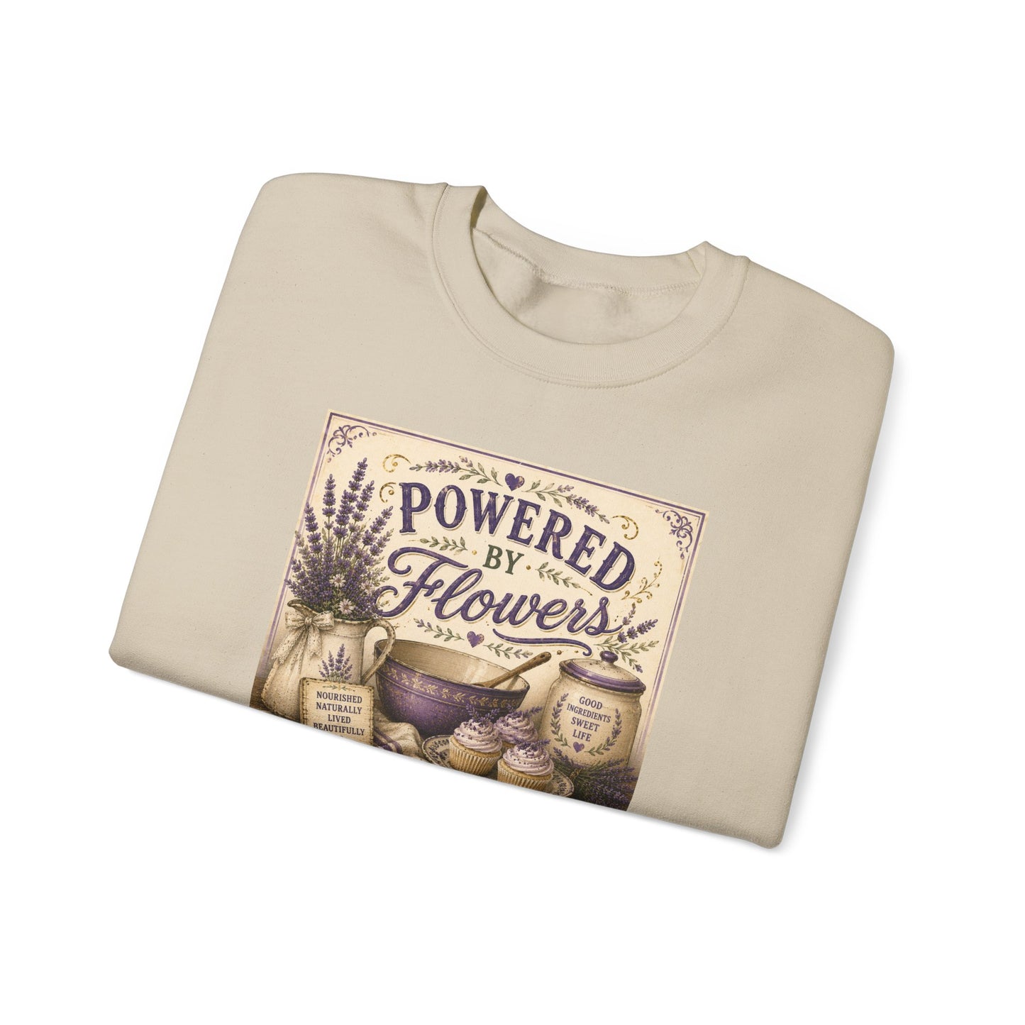 The Cottage Kitchen Collection: Powered by Flowers Crewneck Sweatshirt
