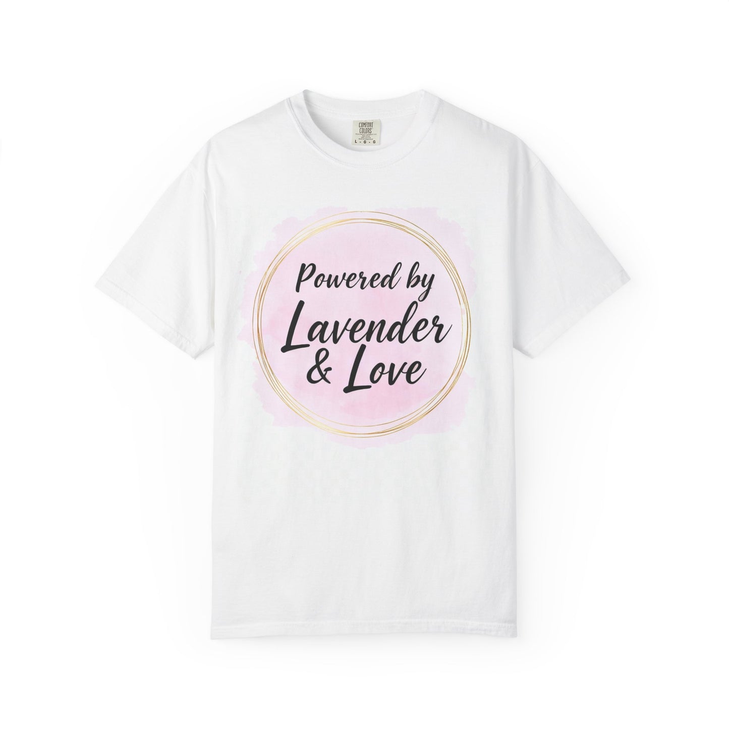 Powered by Lavender & Love T-Shirt — Floral Baking Tee