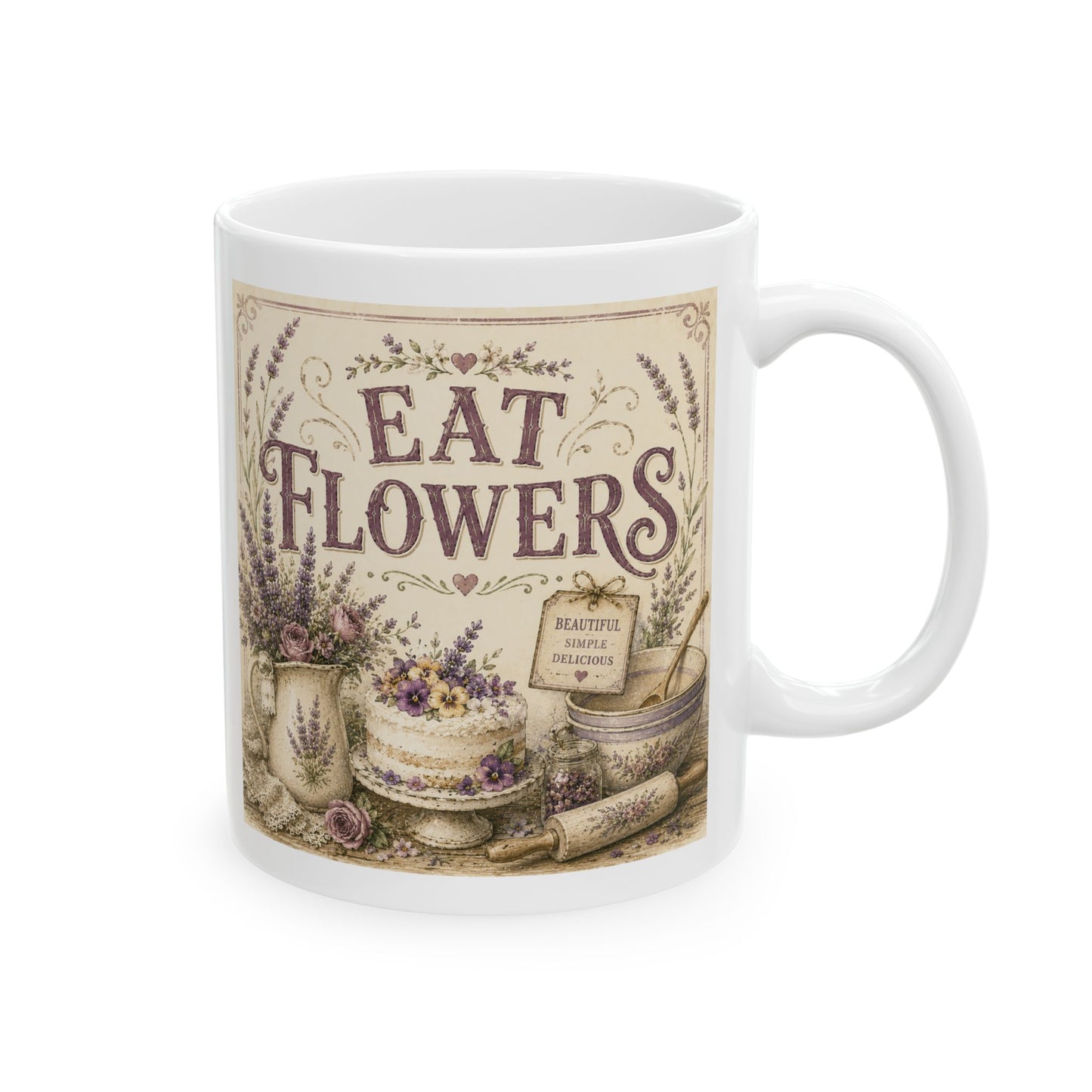 The Cottage Kitchen Collection: Eat Flowers Coffee Cup (11oz, 15oz)