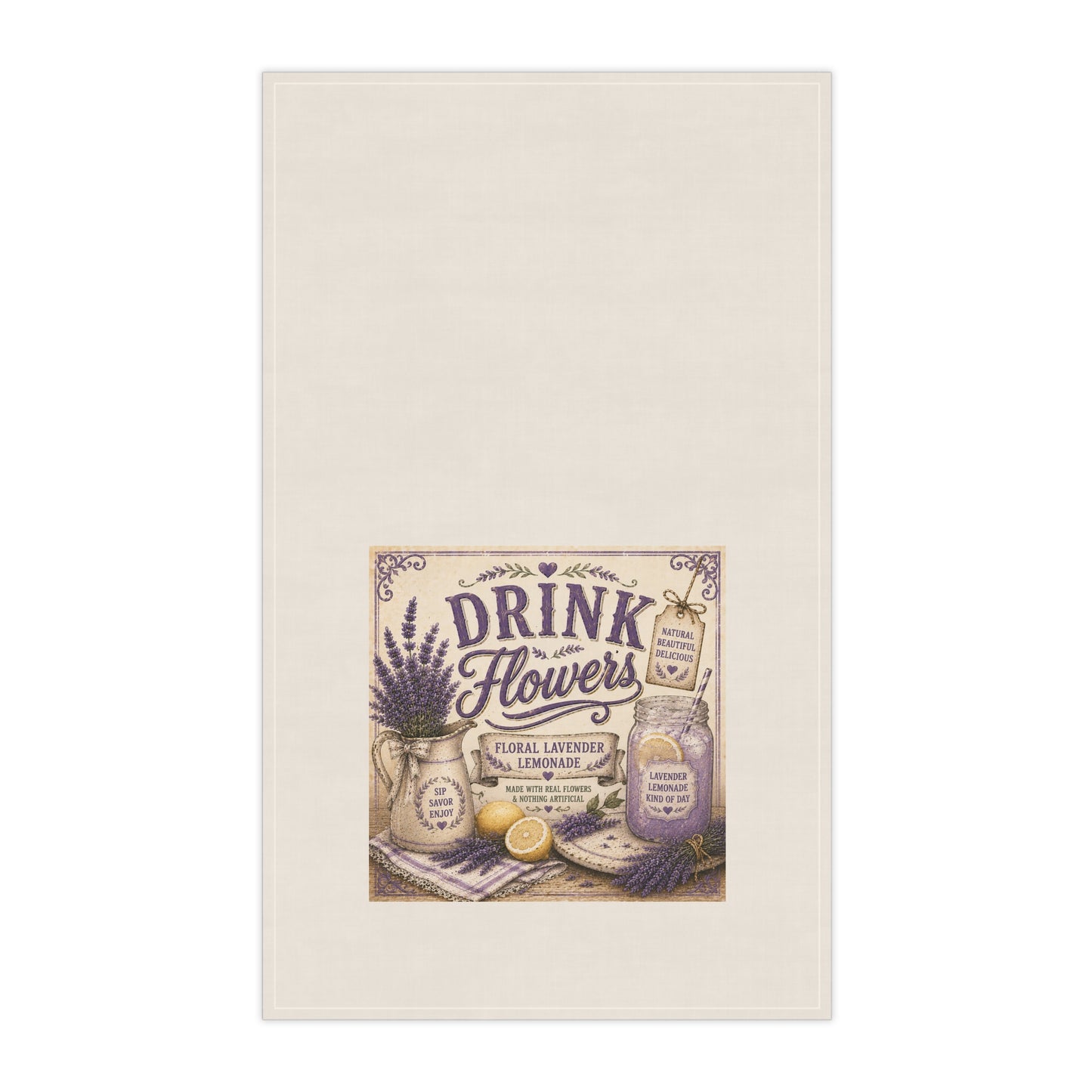 The Cottage Kitchen Collection: Drink Flowers Kitchen Tea Towel