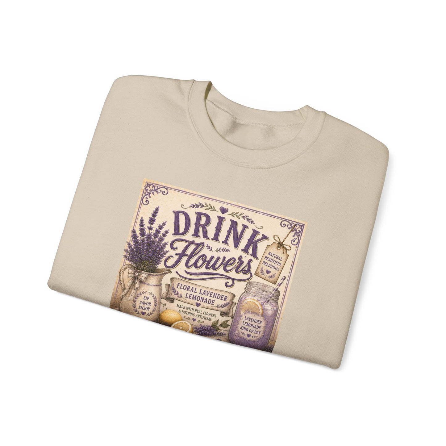 The Cottage Kitchen Collection: Drink Flowers Crewneck Sweatshirt