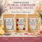 Personalized Floral Lemonade Wedding Favors