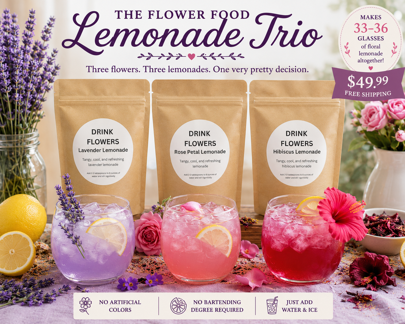 The Flower Food Lemonade Trio  • FREE SHIPPING