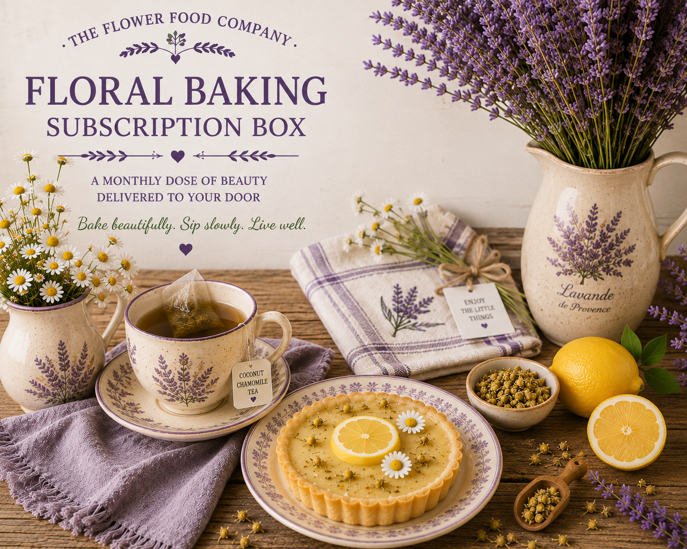 Floral Baking Subscription Box (With Edible Flowers)