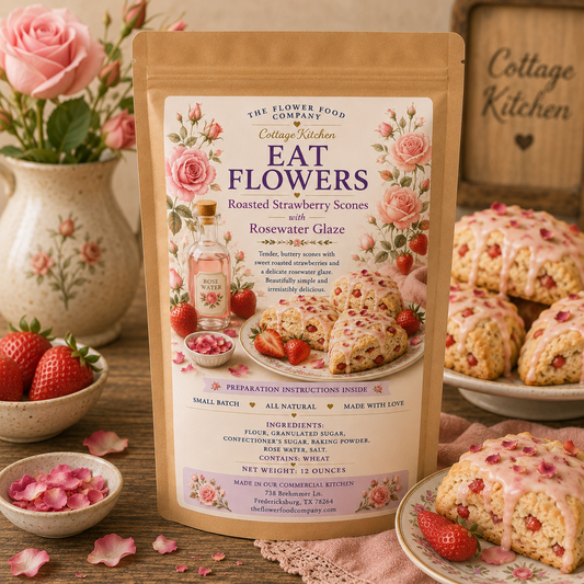 Roasted Strawberry Scones With Rosewater Glaze