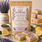 Lemon Brownies With Lavender Glaze