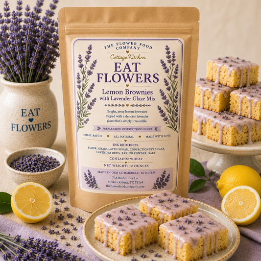 Lemon Brownies With Lavender Glaze