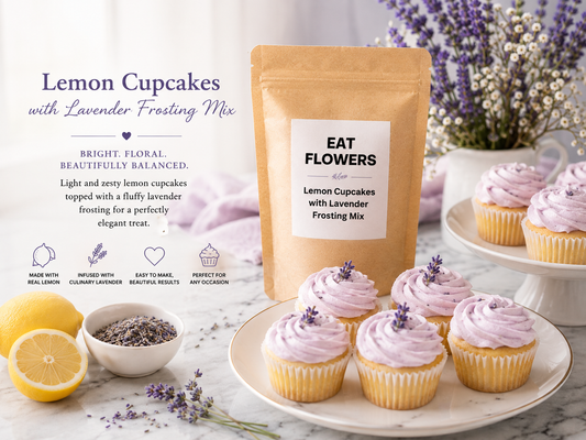 Lemon Cupcakes with Lavender Frosting Mix