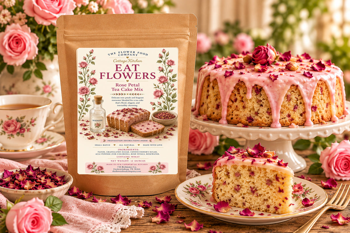 Rose Petal Tea & Cake Gift Set | Cottage Kitchen Floral Gift Box