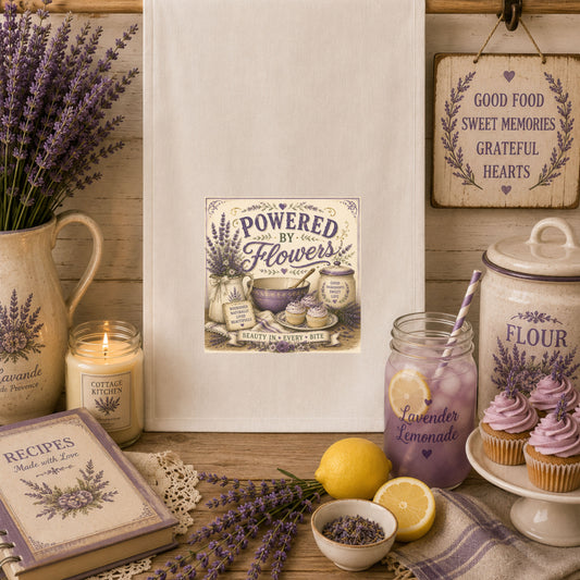 The Cottage Kitchen Collection: Powered by Flowers Vintage Kitchen Flour Sack Towel