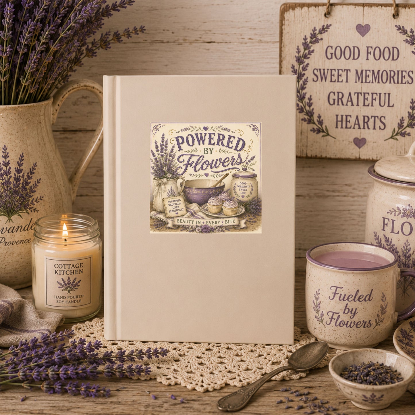 The Cottage Kitchen Collection: Powered by Flowers Hardcover Recipe & Baking Notebook