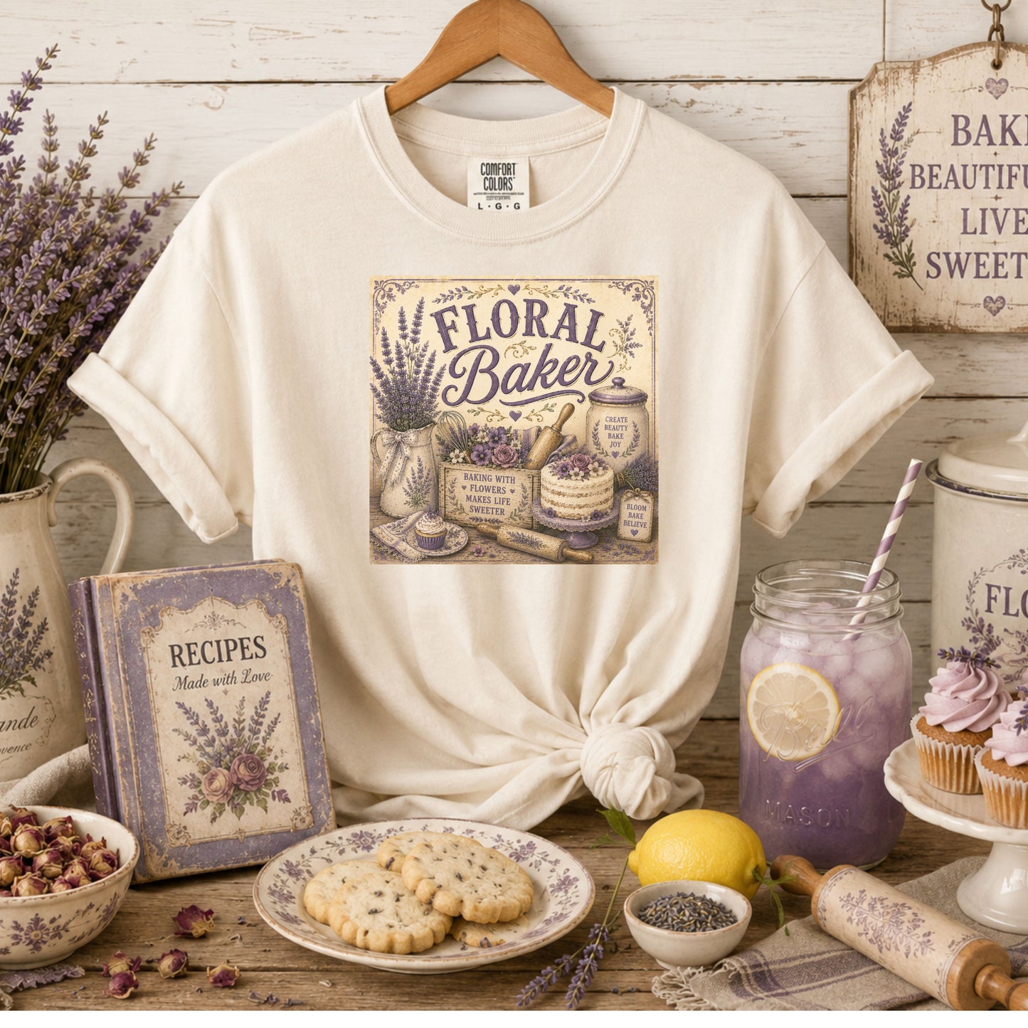 The Cottage Kitchen Collection: Floral Baker T-Shirt