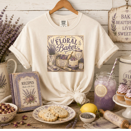 The Cottage Kitchen Collection: Floral Baker T-Shirt