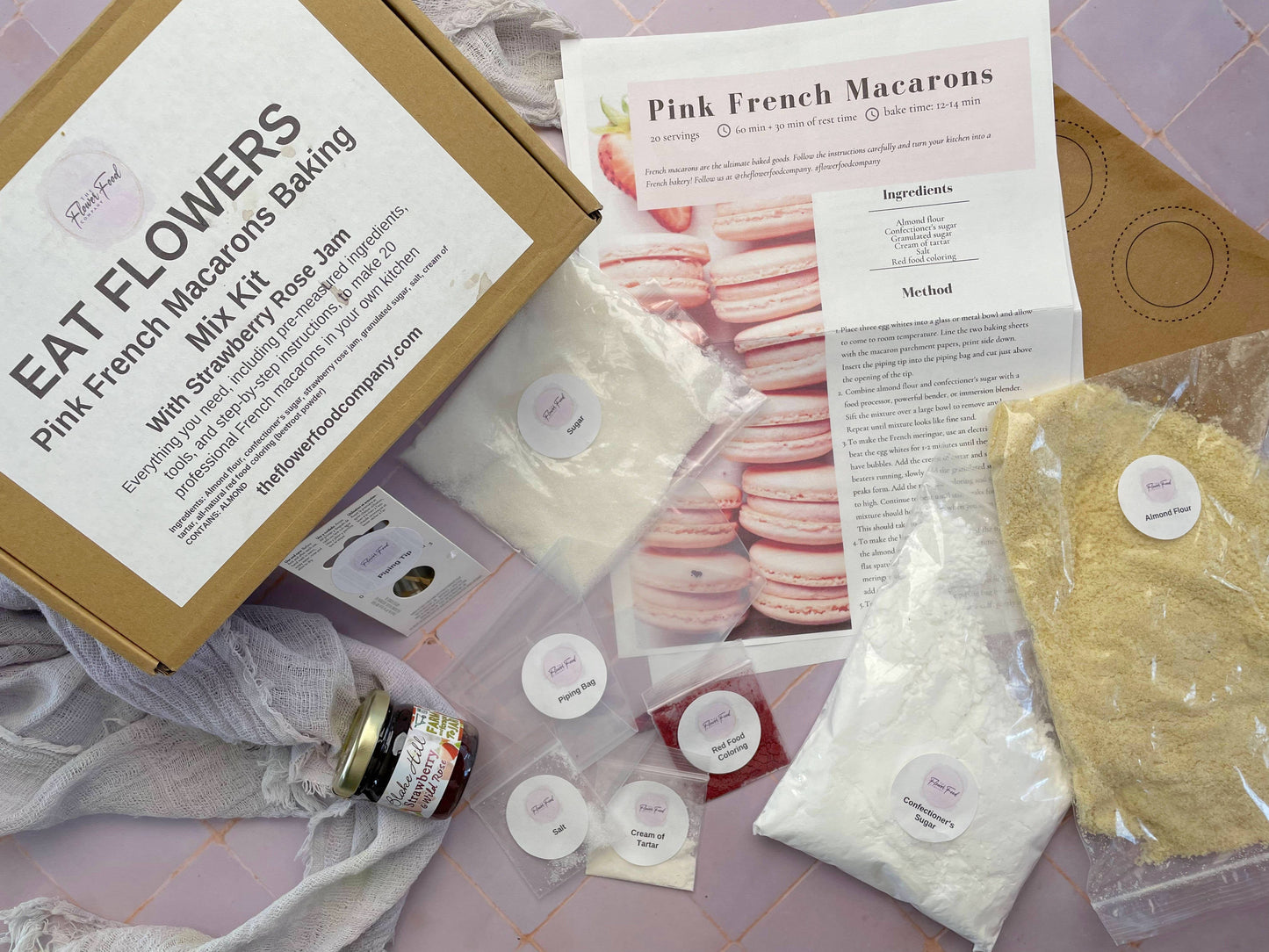 DIY pink macaroon baking kit DIY Pink French Macaron Baking Kit