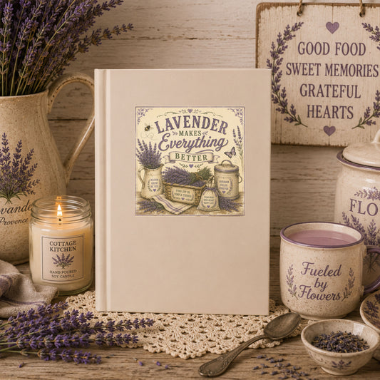 The Cottage Kitchen Collection: Lavender Makes Everything Better  Hardcover Recipe Book & Notebook