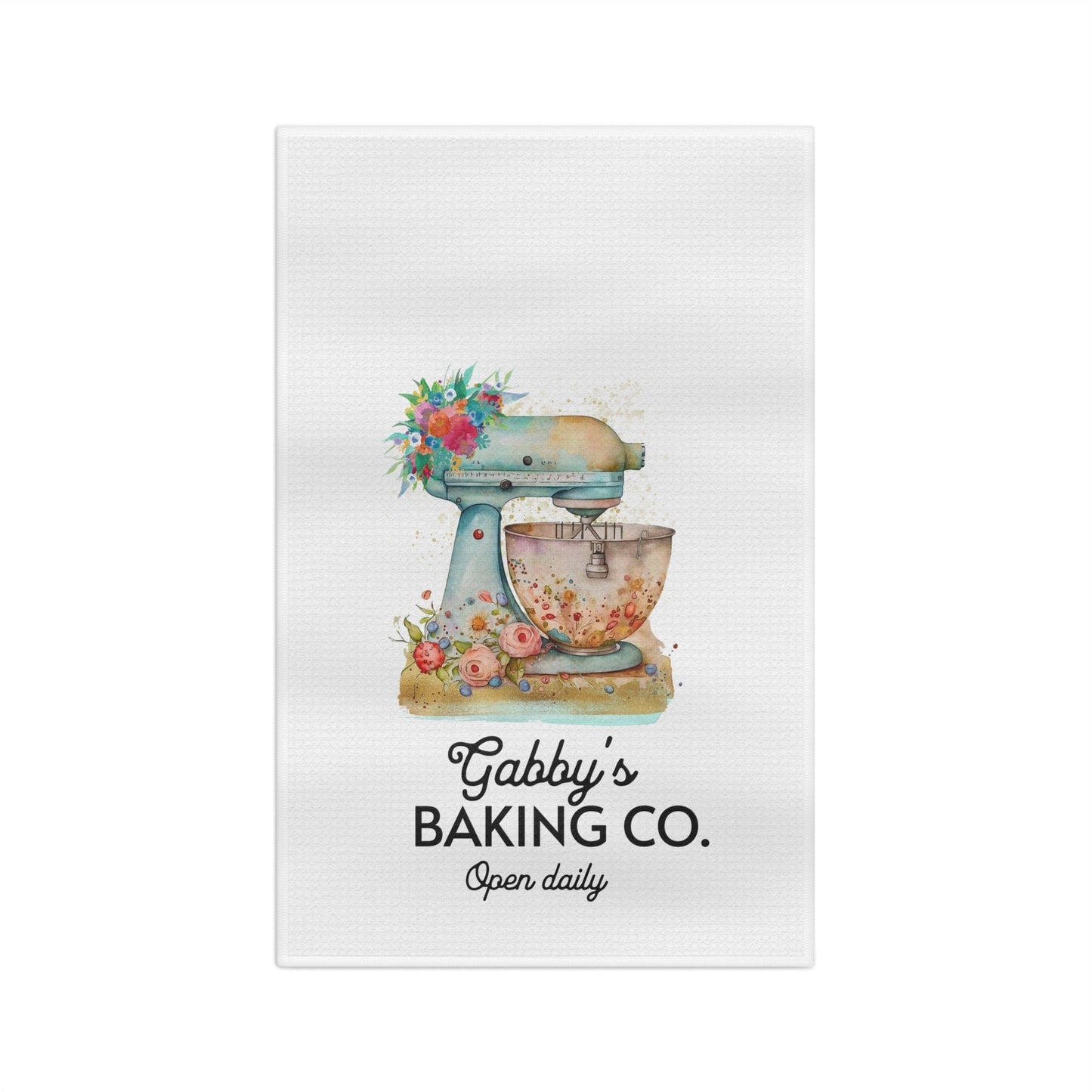 Kitchen Towel 16'' × 25'' Personalized Bakers Tea Towel, Custom Baker Gift, Custom Kitchen Towel, Mom Gift, Sister Gift, Grandma Gift, Chef Gift, KitchenAid Tea Towel