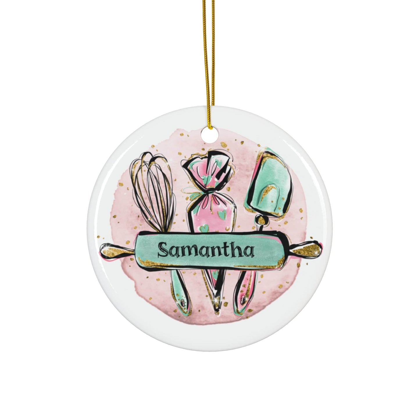 ornament Circle / One Size Custom Bakers Ornament, Personalized Christmas Ornament, Gift for Baker, Gift for Foodie, Tree Ornament for Baker, Mom Gift, Grandma Gift