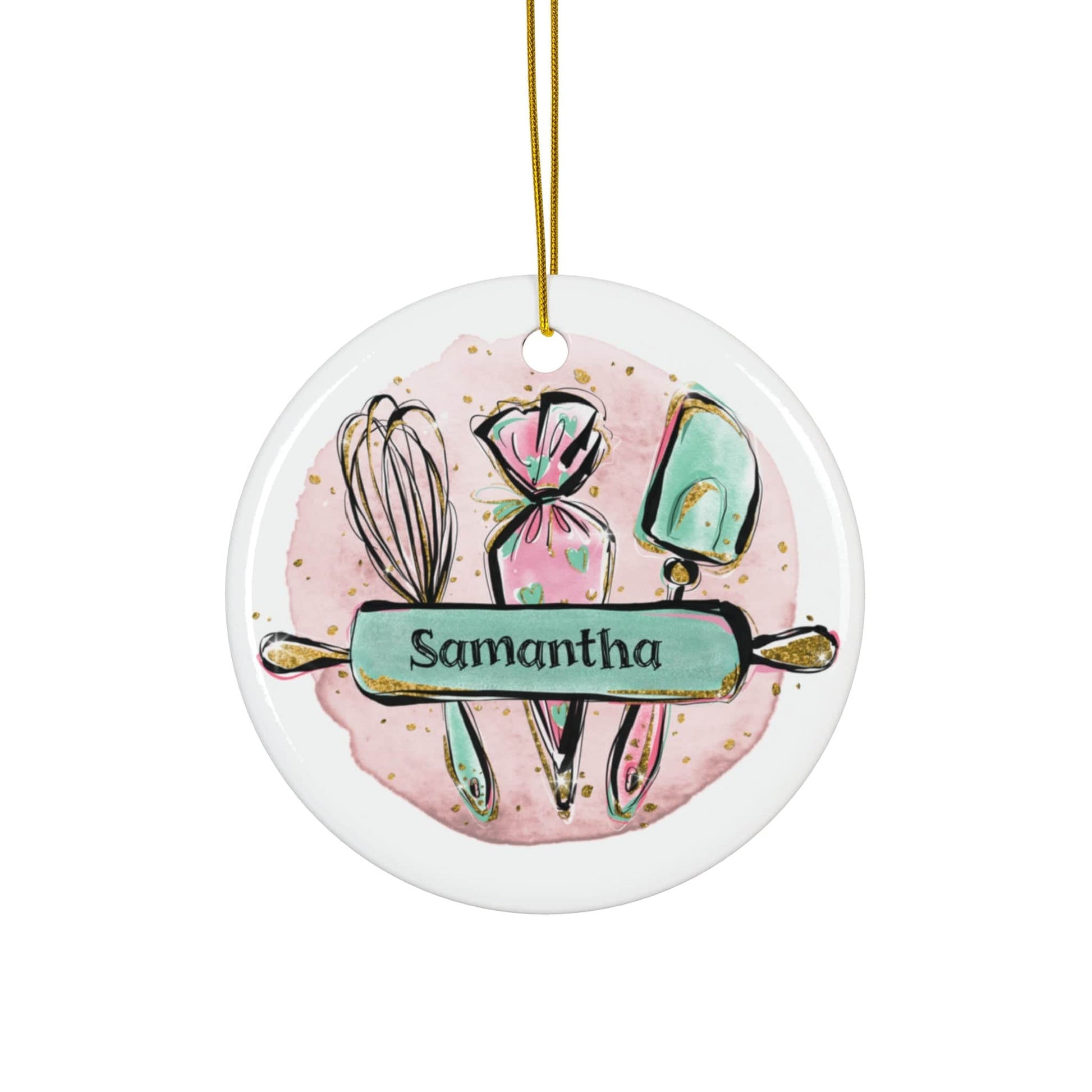 ornament Circle / One Size Custom Bakers Ornament, Personalized Christmas Ornament, Gift for Baker, Gift for Foodie, Tree Ornament for Baker, Mom Gift, Grandma Gift
