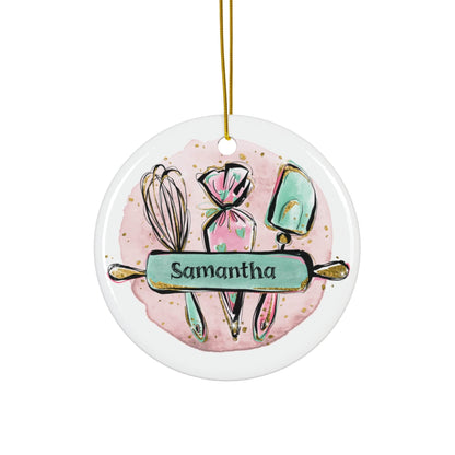 ornament Circle / One Size Custom Bakers Ornament, Personalized Christmas Ornament, Gift for Baker, Gift for Foodie, Tree Ornament for Baker, Mom Gift, Grandma Gift