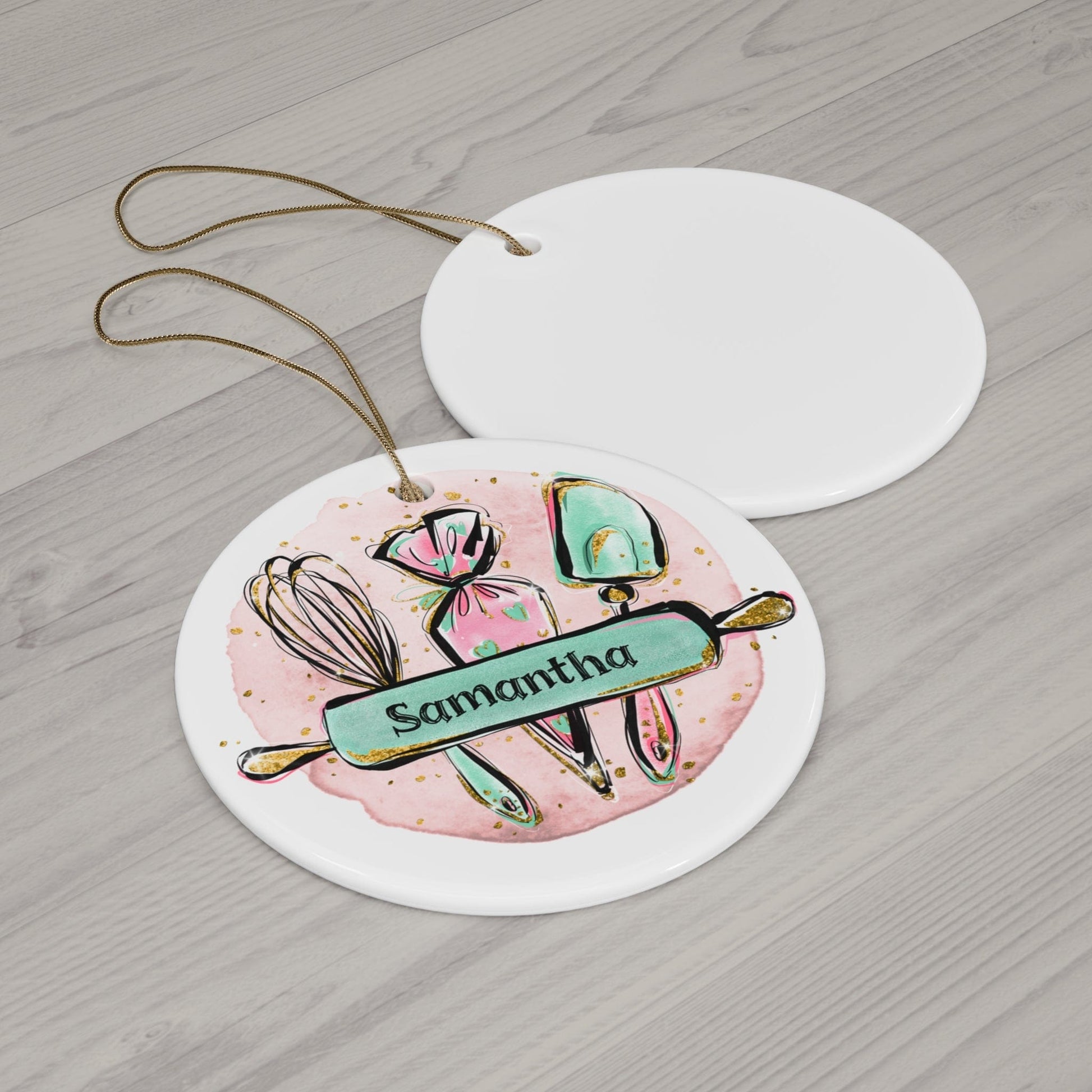 ornament Circle / One Size Custom Bakers Ornament, Personalized Christmas Ornament, Gift for Baker, Gift for Foodie, Tree Ornament for Baker, Mom Gift, Grandma Gift