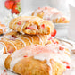 Roasted Strawberry Scones With Rosewater Glaze