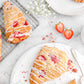 Roasted Strawberry Scones With Rosewater Glaze