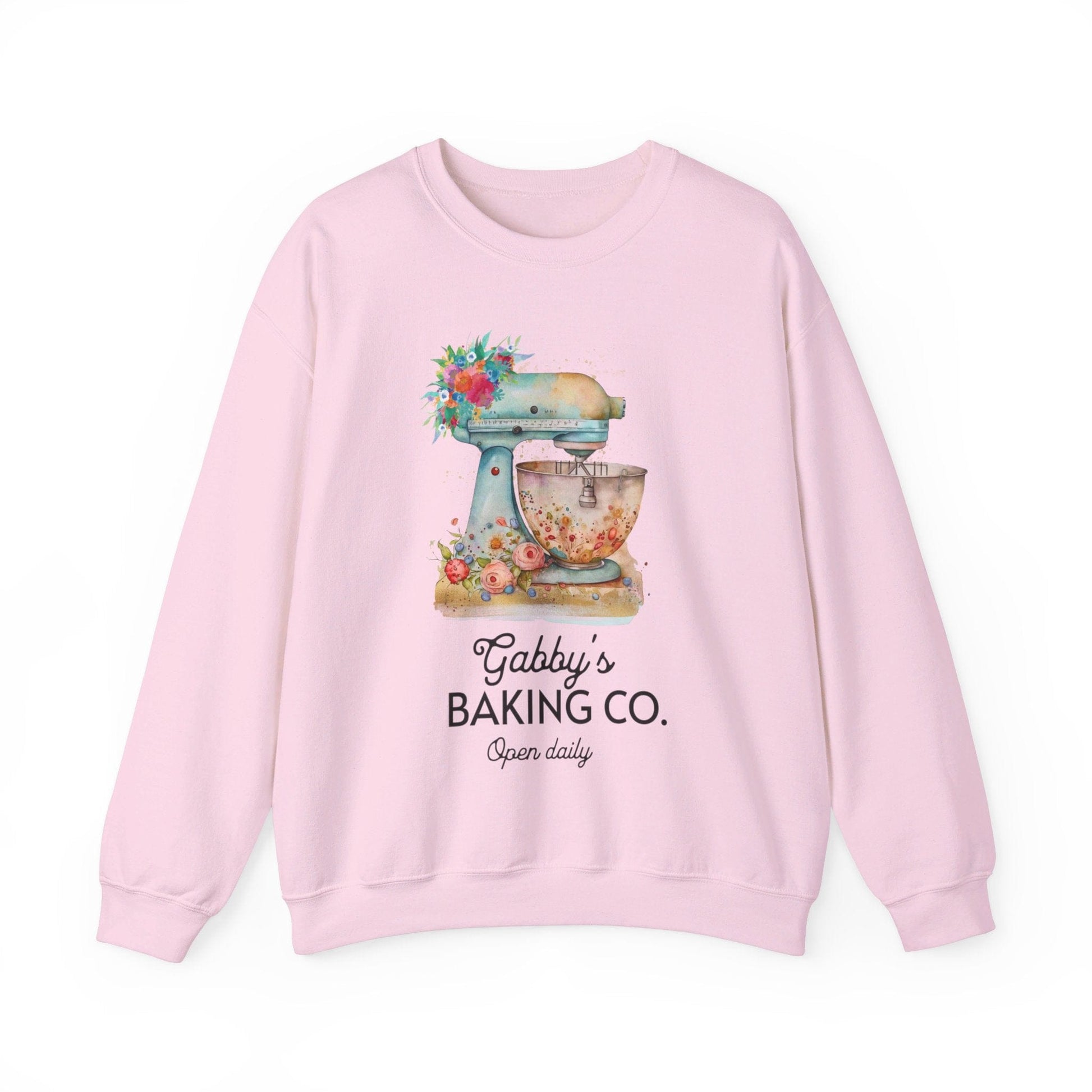 Sweatshirt S / Light Pink Personalized Baker's Sweatshirt, Custom Food Shirt, Bakers Shirt, Bakery Shirts, Gift for Baker, Baking Shirt, Baking Lover Tee, Baker Gifts