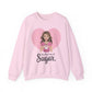 Sweatshirt S / Light Pink Sugar Lover Sweatshirt, Baker's Shirt, Bakery Sweater, Gift for Baker, Mom Baker Shirt, Sugar Lover Gift