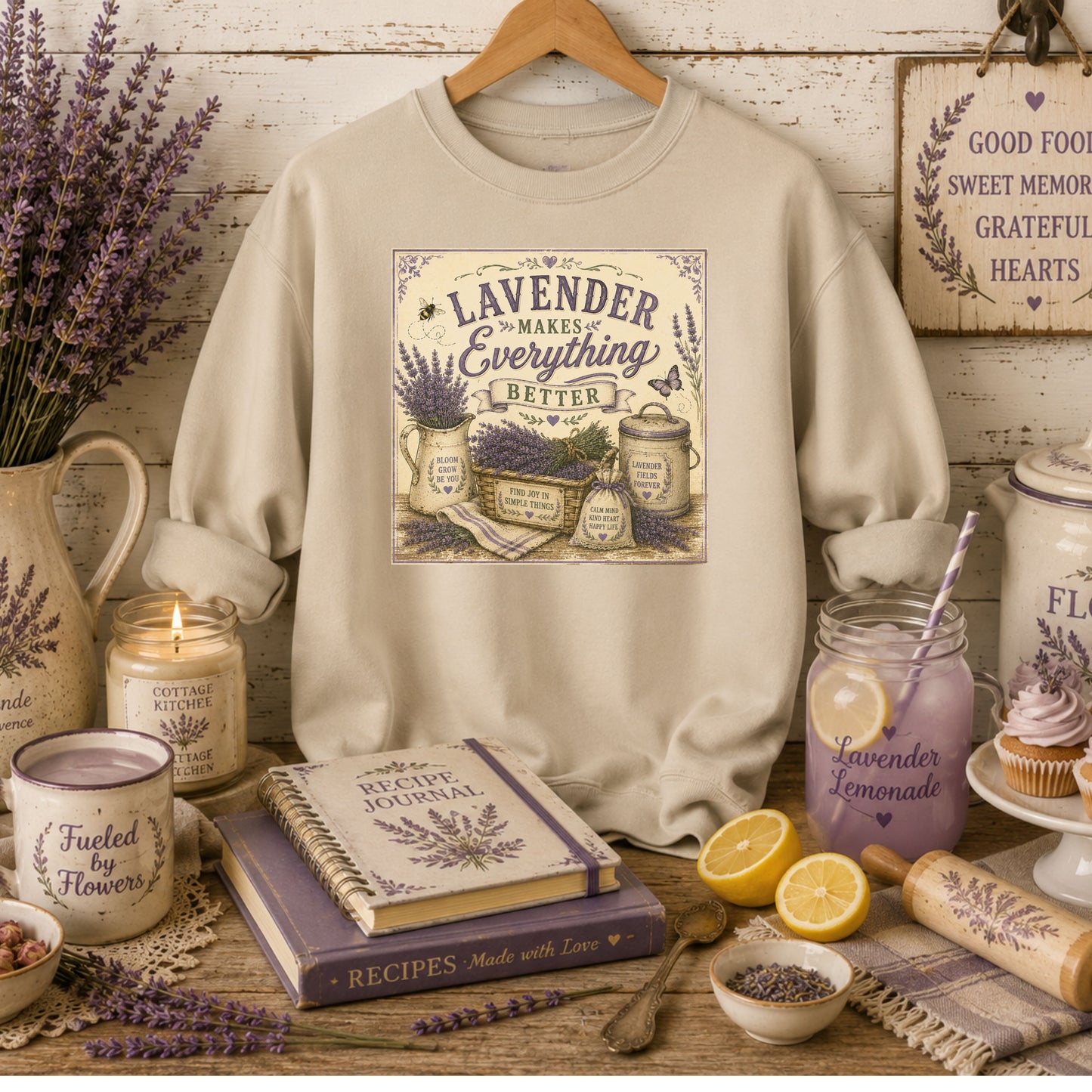 The Cottage Kitchen Collection: Lavender Makes Everything Better Crewneck Sweatshirt