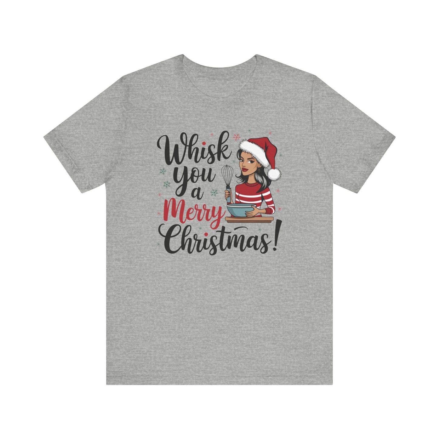 T-Shirt Athletic Heather / XS Bakers Christmas Tee, Gift for Baker, Foodie Gift, Holiday Apparel, Festive Baking T-Shirt, Pastry Chef Christmas TShirt, Merry Whiskmas