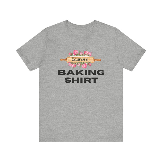 T-Shirt Athletic Heather / XS Personalized Baker's Tee, Personalized Baking Shirt, Custom Pastry Chef Tshirt, Gift for Baker, Foodie Gift, Mom Baker Gift, Cook Tshirt