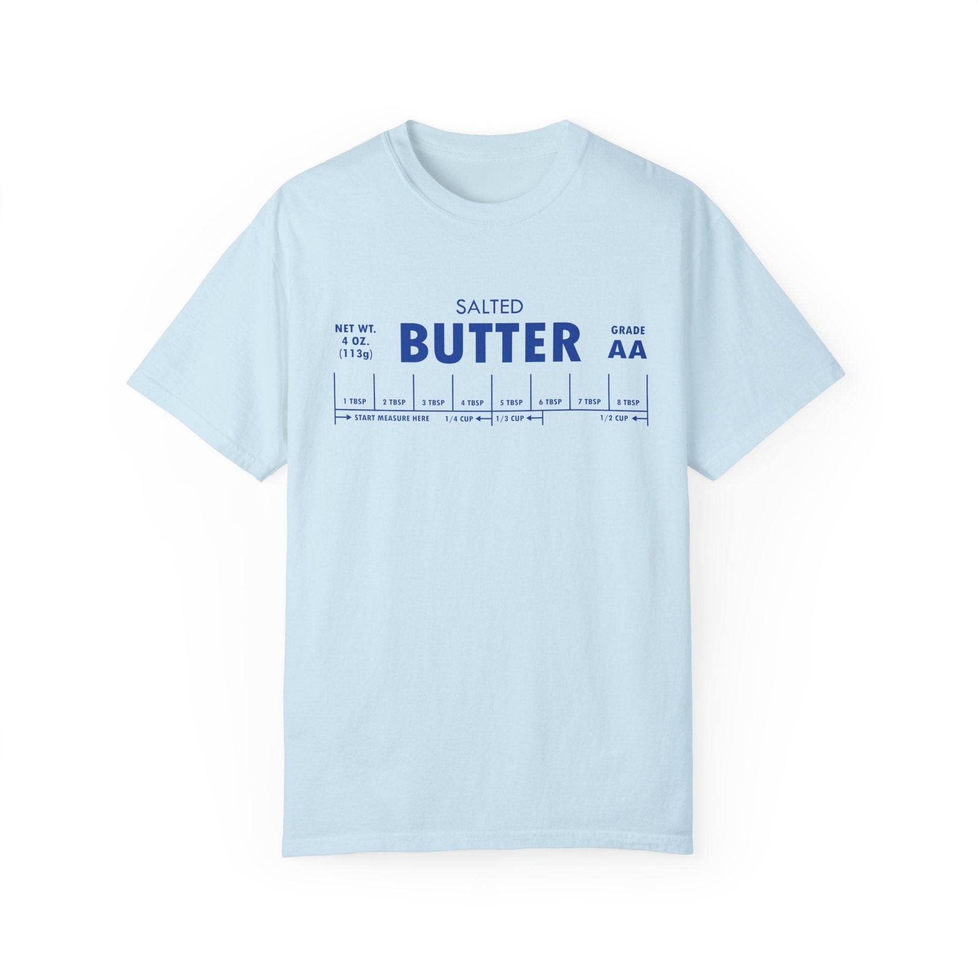 T-Shirt Chambray / S Comfort Colors Butter Baker's Shirt, Baking Bakery Chef Cooking Foodie Gift, Unisex Casual Tee Top, Garment-Dyed Tshirt, Kitchen Apparel