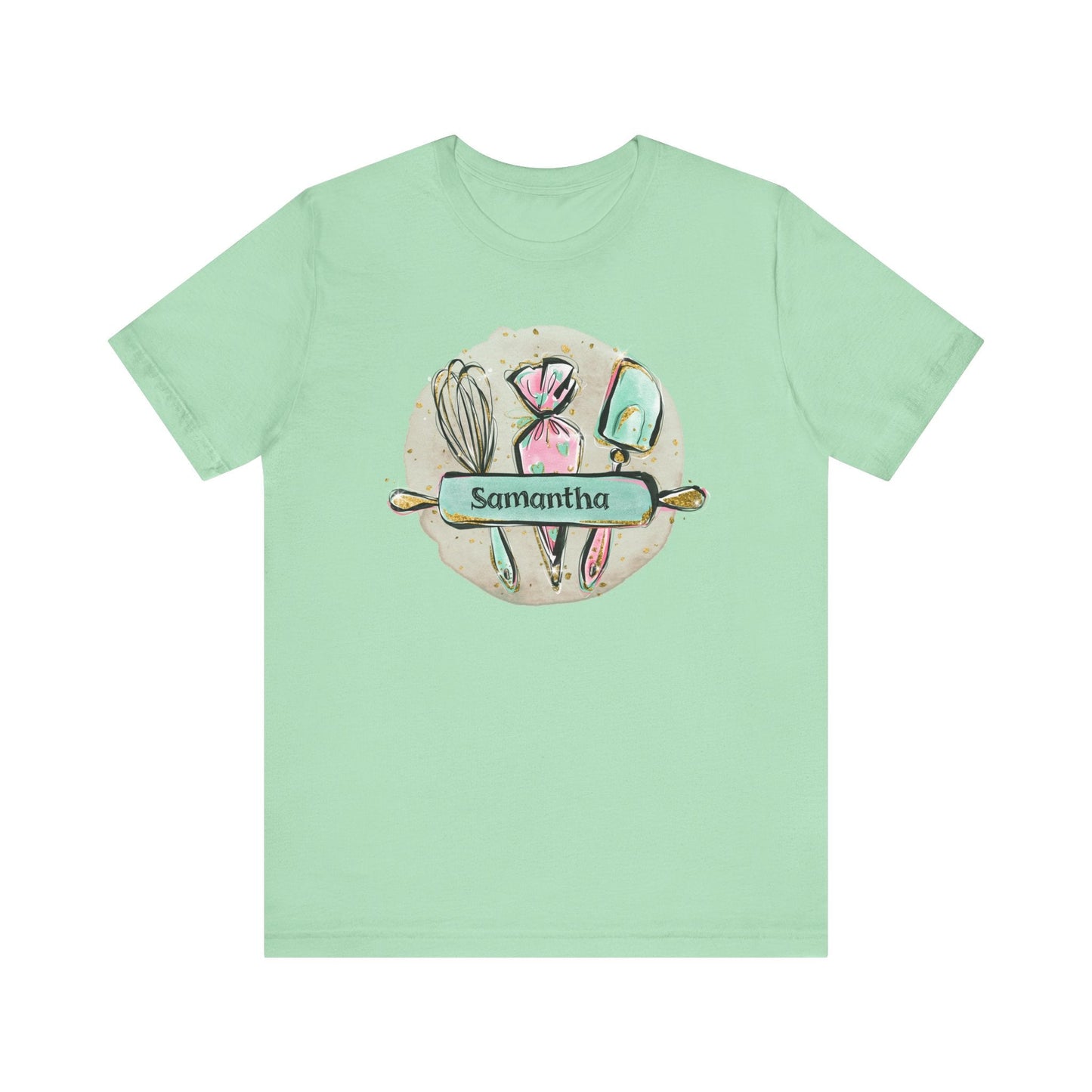 T-Shirt Mint / XS Personalized Baker Shirt, Custom Pastry Chef Shirt, Cook Shirt, Mom Gift, Gift for Baker, Sister Gift, Grandma Gift, Personalized Name Shirt