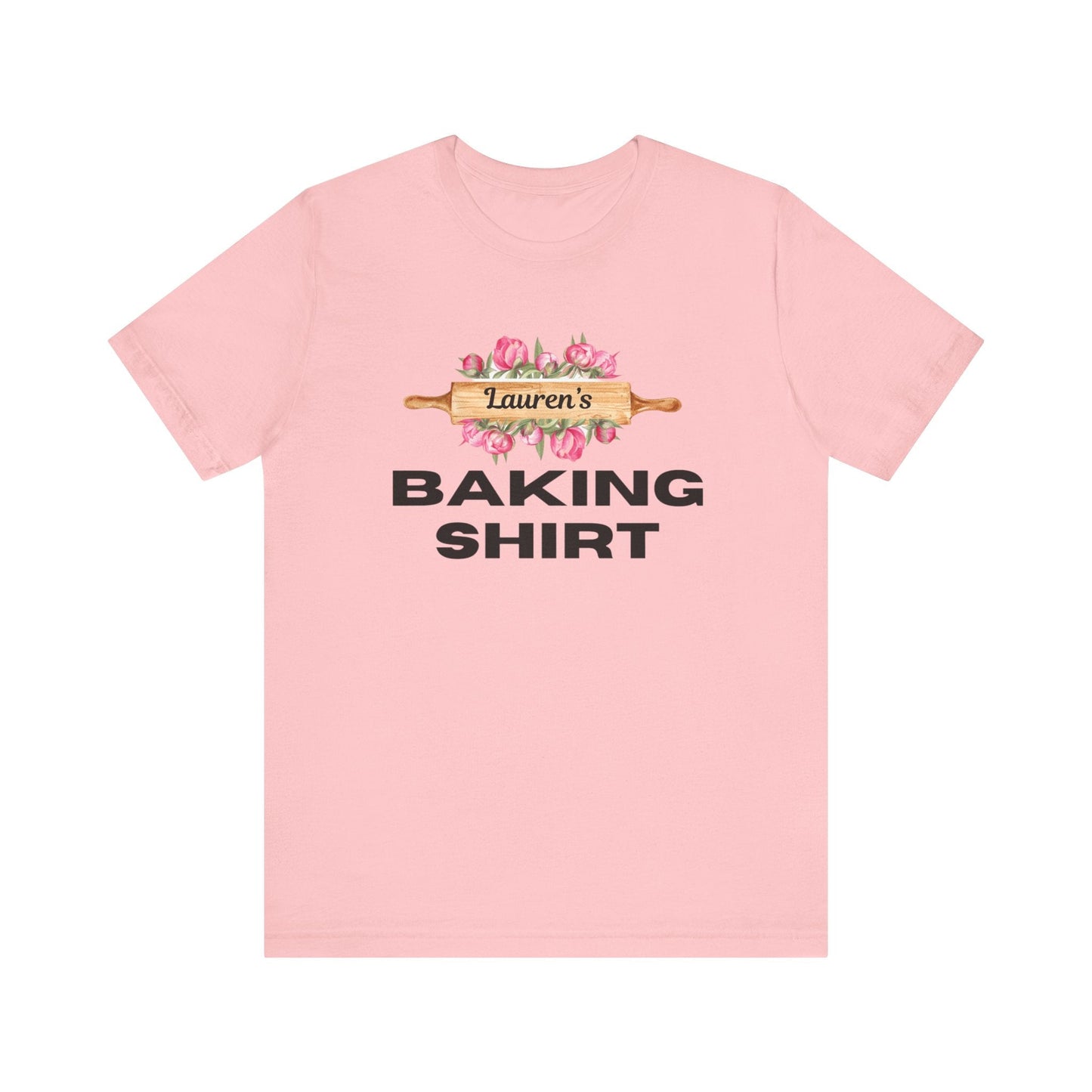 T-Shirt Pink / XS Personalized Baker's Tee, Personalized Baking Shirt, Custom Pastry Chef Tshirt, Gift for Baker, Foodie Gift, Mom Baker Gift, Cook Tshirt