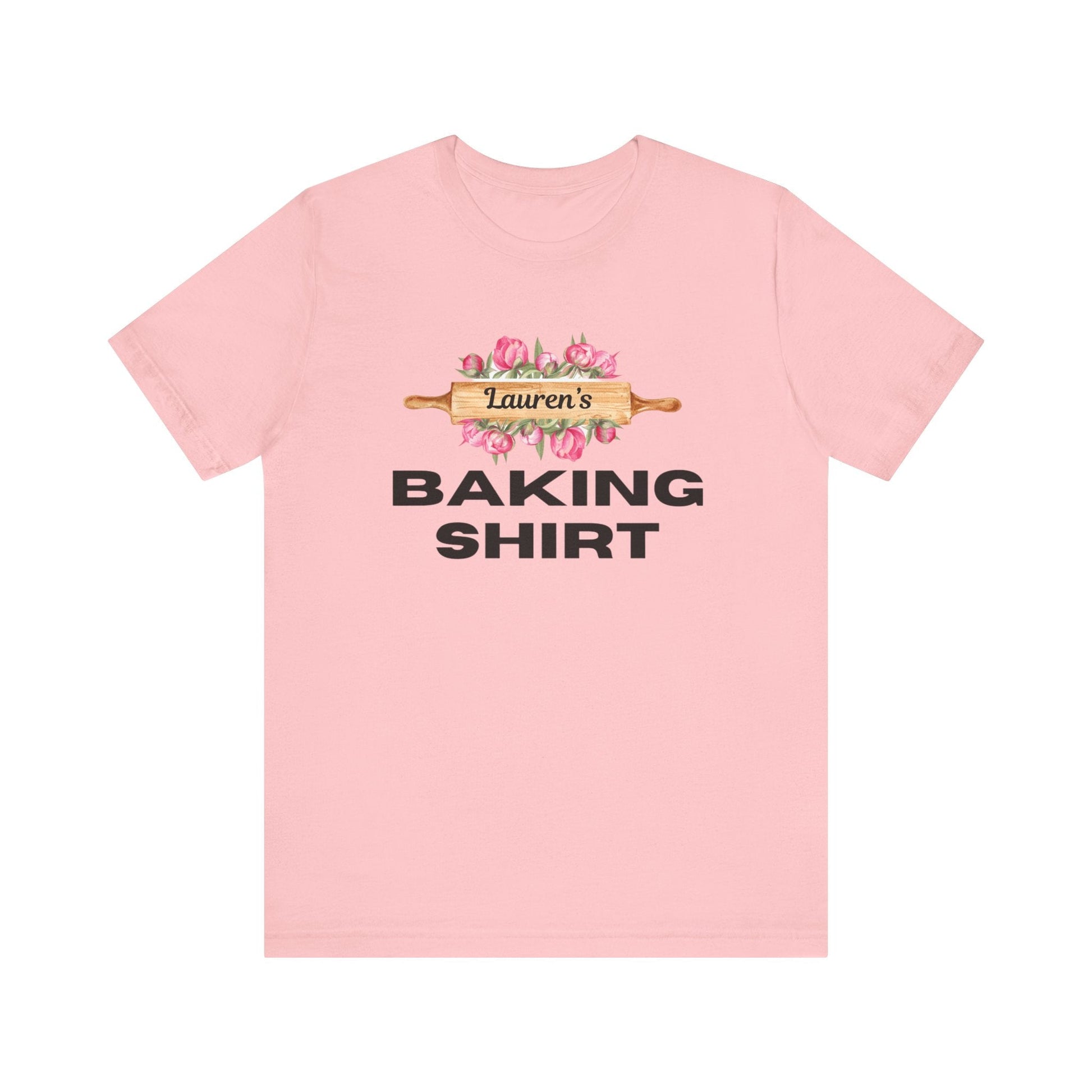 T-Shirt Pink / XS Personalized Baker's Tee, Personalized Baking Shirt, Custom Pastry Chef Tshirt, Gift for Baker, Foodie Gift, Mom Baker Gift, Cook Tshirt