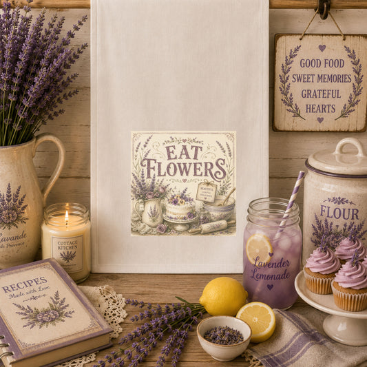 The Cottage Kitchen Collection: Eat Flowers Kitchen Tea Towel